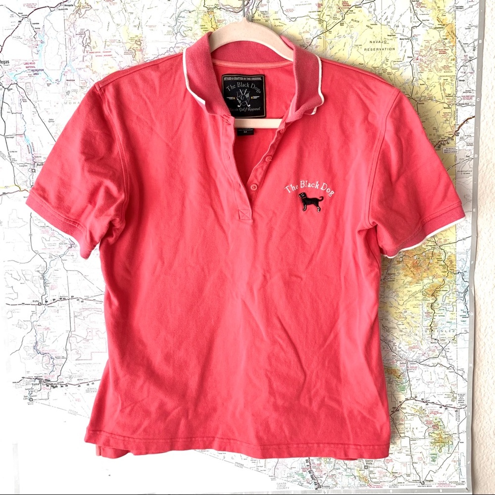 The Black Dog Pink Golf Polo Shirt Medium